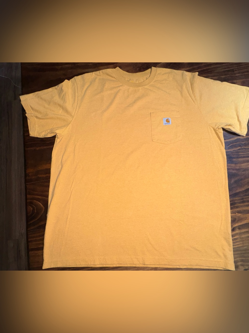 Carhartt Men’s 2XL Mustard Yellow Heavyweight Pocket T Shirt Workwear